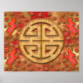 Prosperity Red Gold Rabbit 2023 Chinesisches Neuja Poster (Vorne)