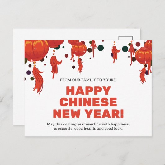Prosperity-Viel Glück - Happy Chinese New Year Des Postkarte (Vorne/Hinten)