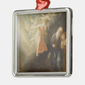 Prospero, Miranda und Ariel, "vom Sturm", c Silbernes Ornament (Links)