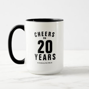 Prost 20. Hochzeitstag individuelle Kaffee Tasse