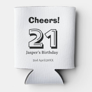 Prost 21 Geburtstag fett gedruckter Name Junge Man Dosenkühler