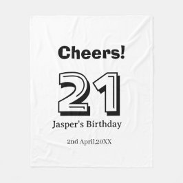 Prost 21 Geburtstag fett gedruckter Name Junge Man Fleecedecke