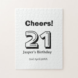 Prost 21 Geburtstag fett gedruckter Name Junge Man Puzzle