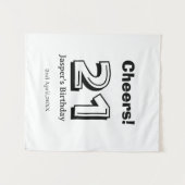 Prost 21 Geburtstag fettgedruckter Name Junge Mann Wandteppich (Vorderseite (Horizontal))