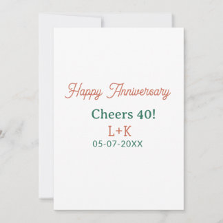 Prost 40 frohes Jubiläum orange grün Name Datum Einladung