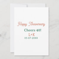 Prost 40 glücklicher Jahrestag orange grün Name Da