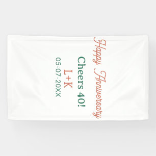 Prost 40 glückliches Jubiläum orange grün Name Dat Banner