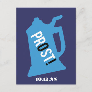 Prost 80. Geburtstagsparty Einladung Blau & Schwar