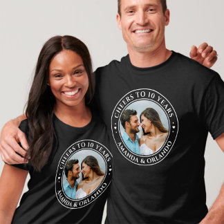 Prost auf 10 Jahre 10. Hochzeitsjubiläum Foto T-Shirt
