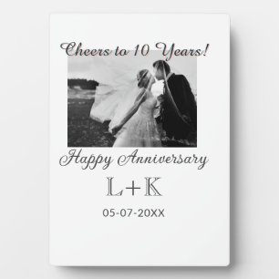 Prost auf 10 Jahre glücklicher Jahrestag Foto hinz Fotoplatte