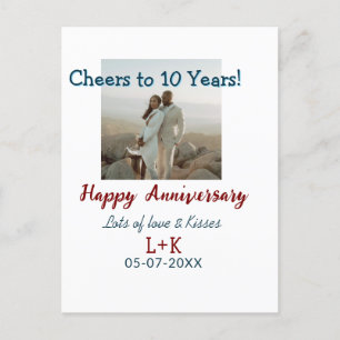 Prost auf 10 Jahre glücklicher Jahrestag Foto hinz Postkarte