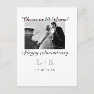 Prost auf 10 Jahre glücklicher Jahrestag Foto hinz Postkarte