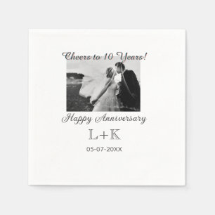 Prost auf 10 Jahre glückliches Jubiläum Foto hinzu Serviette