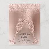 Prost auf 2026 Jahr des Wandels Neujahr Feiertagspostkarte (Vorderseite)