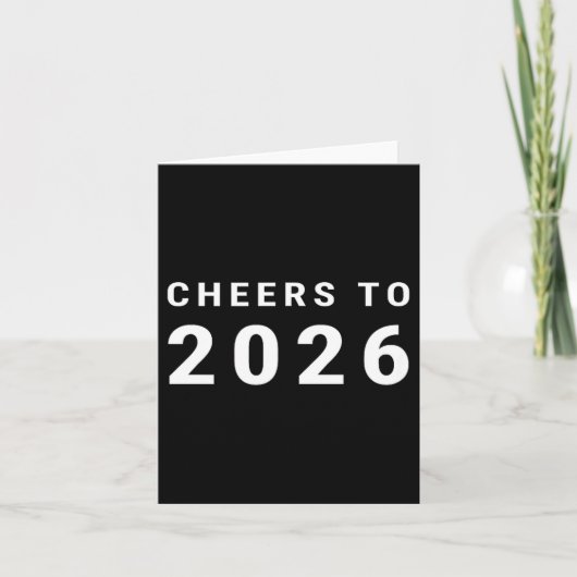 Prost auf 2026 Minimalistisches Neues Jahr  Karte (Vorderseite)
