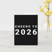 Prost auf 2026 Minimalistisches Neues Jahr  Karte (Gelbe Blume)