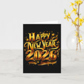 Prost auf 2026 Silvesterparty  Karte (Gelbe Blume)