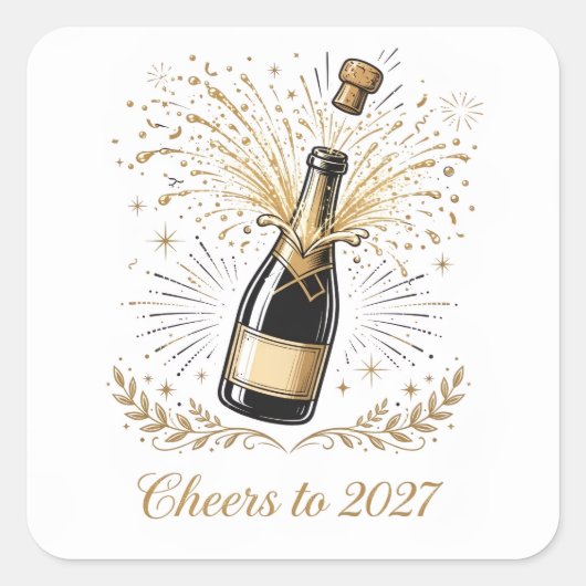 Prost auf 2027 Aufkleber (Vorderseite)