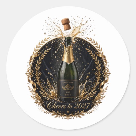 Prost auf 2027 Aufkleber (Vorderseite)