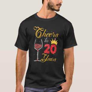 Prost auf 20 Jahre 2002 20. Geburtstag Wein Diaman T-Shirt
