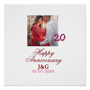 Prost auf 20 Jahre glückliches Jubiläum Foto hinzu Poster