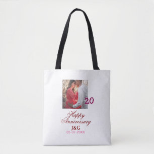 Prost auf 20 Jahre glückliches Jubiläum Foto hinzu Tasche