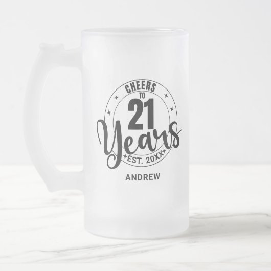 PROST AUF 21 JAHRE MATTGLAS BIERGLAS (Links)