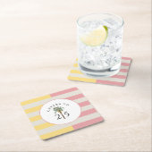 Prost auf 25 Palm Beach Tropical Stripe Rechteckiger Pappuntersetzer (Vor Ort)