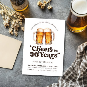 Prost auf 30 Jahre Erwachsenes Bier 30. Geburtstag Einladung