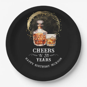 Prost auf 30 Jahre Whiskey Pappteller