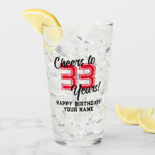 Prost auf 33 Jahre cooles Geburtstags-Bierglas-Ges Glas