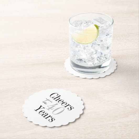 Prost auf 40 Jahre Minimal Silver Party Untersetzer (Vor Ort)