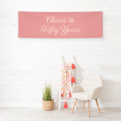 Prost auf 50 Jahre Blush Pink Elegant Script Banner (Insitu)