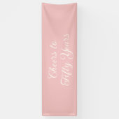 Prost auf 50 Jahre Blush Pink Elegant Script Banner (Vertikal)