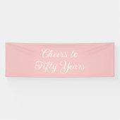 Prost auf 50 Jahre Blush Pink Elegant Script Banner (Horizontal)