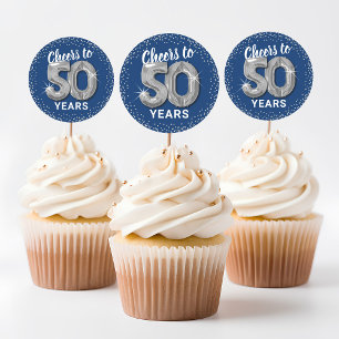 Prost auf 50 Jahre Erwachsenen-Geburtstag Runder Aufkleber