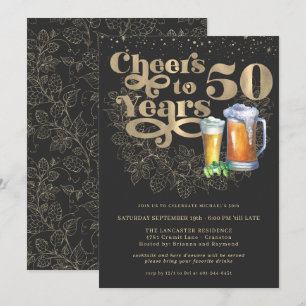 Prost auf 50 Jahre   Geburtstagsfeier zum Jubiläum Einladung