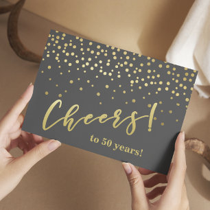 Prost auf 50 Jahre! Glamouröse Gold Funken Postkarte