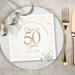 Prost auf 50 Jahre Goldene Hochzeit Goldstaub Serviette