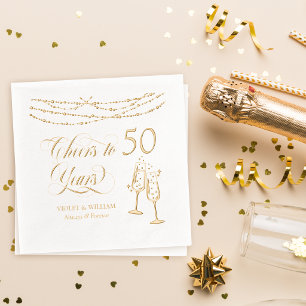 Prost auf 50 Jahre Hochzeitsjubiläumsfeier Servietten Mit Folie