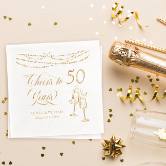 Prost auf 50 Jahre Hochzeitsjubiläumsfeier Servietten Mit Folie