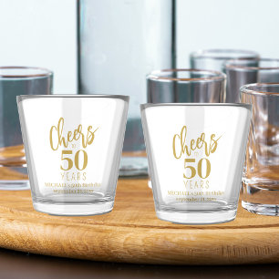 Prost auf 50 Jahre, jeder Altersmeilenstein-Geburt Schnapsglas