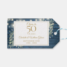 Prost auf 50 Jahre Jubiläum Rustikale Grünpflanzen Geschenkanhänger