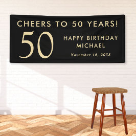 Prost auf 50 Jahre Schwarzes Gold 50. Geburtstagsf Banner