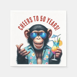 Prost auf 50 Jahre Summer Monkey 50. Geburtstag Serviette