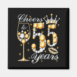 Prost auf 55 Jahre alte glückliche 55. Geburtstags Magnet