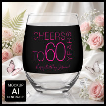 Prost auf 60 Jahre Black Pink Elegantes Geburtstag