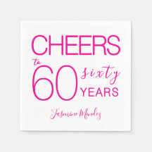 Prost auf 60 Jahre Elegantes Rosa Weiß Geburtstag 