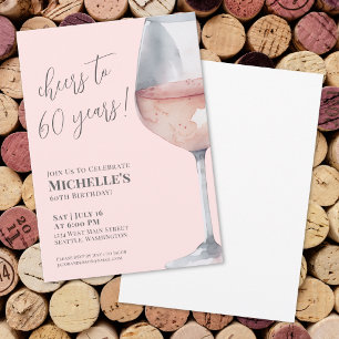 Prost auf 60 Jahre Pink zum 60. Geburtstag Einladung