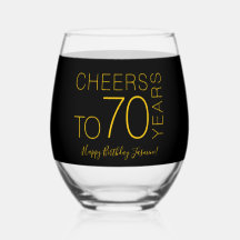 Prost auf 70 Jahre Black Gold Eleganter Geburtstag